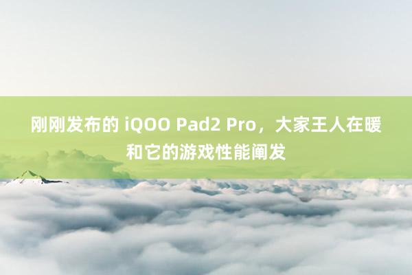 刚刚发布的 iQOO Pad2 Pro，大家王人在暖和它的游戏性能阐发