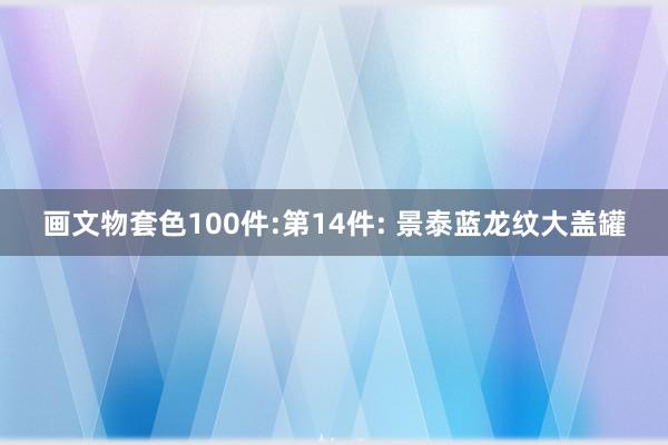 画文物套色100件:第14件: 景泰蓝龙纹大盖罐