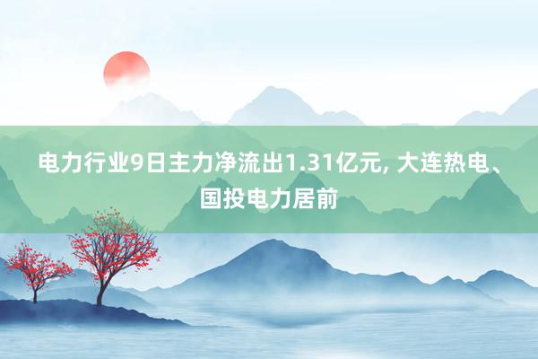 电力行业9日主力净流出1.31亿元, 大连热电、国投电力居前