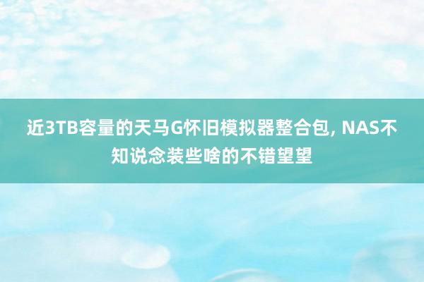 近3TB容量的天马G怀旧模拟器整合包, NAS不知说念装些啥的不错望望