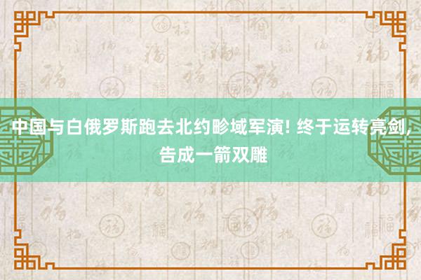 中国与白俄罗斯跑去北约畛域军演! 终于运转亮剑, 告成一箭双雕