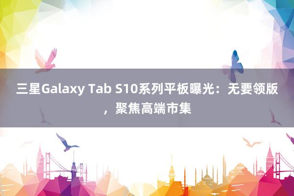 三星Galaxy Tab S10系列平板曝光：无要领版，聚焦高端市集