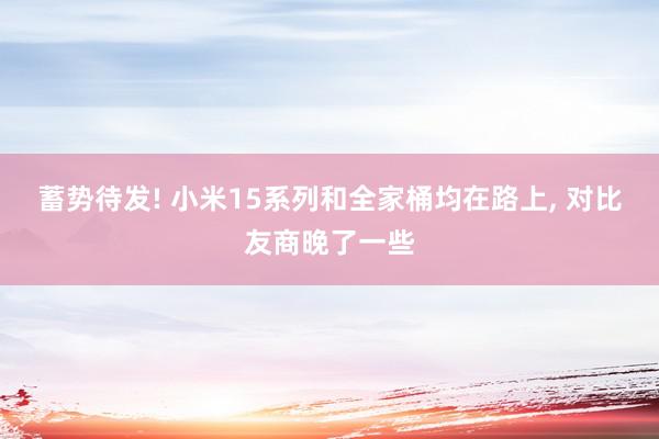 蓄势待发! 小米15系列和全家桶均在路上, 对比友商晚了一些