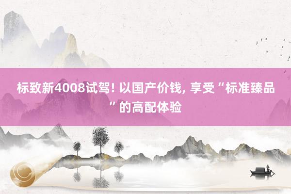 标致新4008试驾! 以国产价钱, 享受“标准臻品”的高配体验