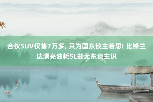 合伙SUV仅售7万多, 只为国东谈主着思! 比锋兰达漂亮油耗5L却无东谈主识