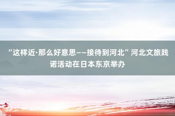 “这样近·那么好意思——接待到河北”河北文旅践诺活动在日本东京举办